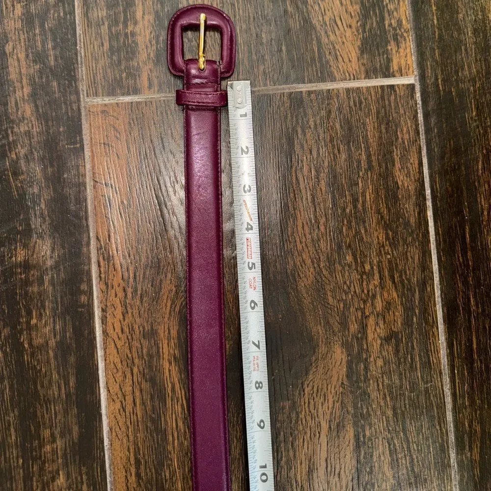 Karen Scott Genuine Leather Belt – Plum Purple – Size M 💜